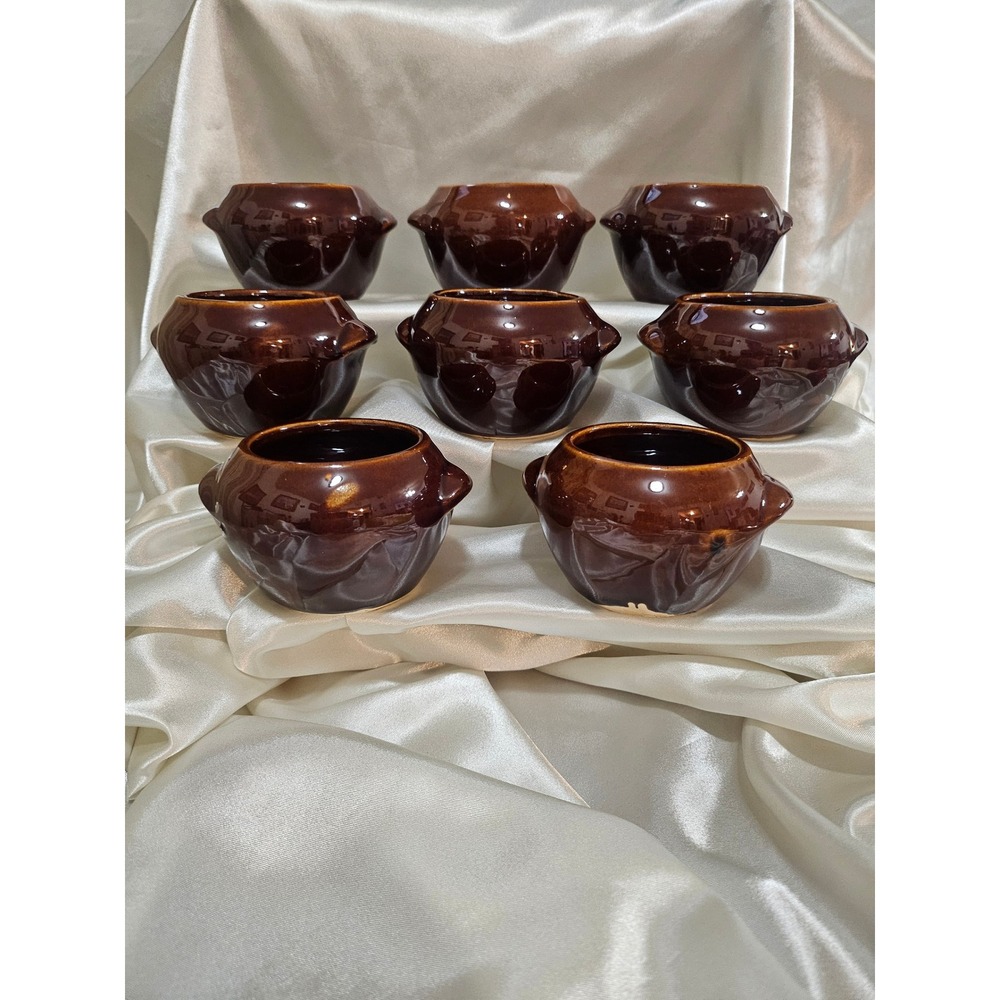 Vintage McCoy Heinz No. 708 Brown Stoneware Crock Bowls Set of 8